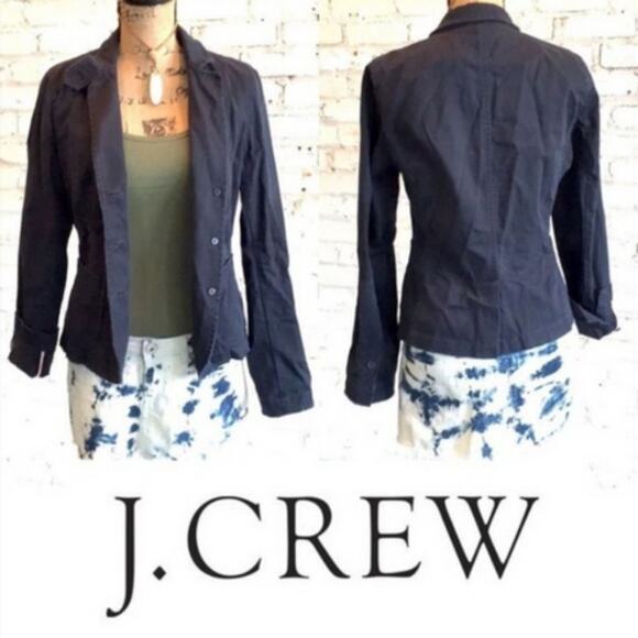J.Crew blue blazer raw hems biz casual distressed - Picture 1 of 7